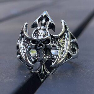adjustable Skull Sterling Silver ring